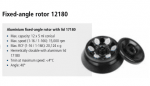 Microcentrífuga Sigma 1-16 e 1-16K rotor 12180 imagem 2